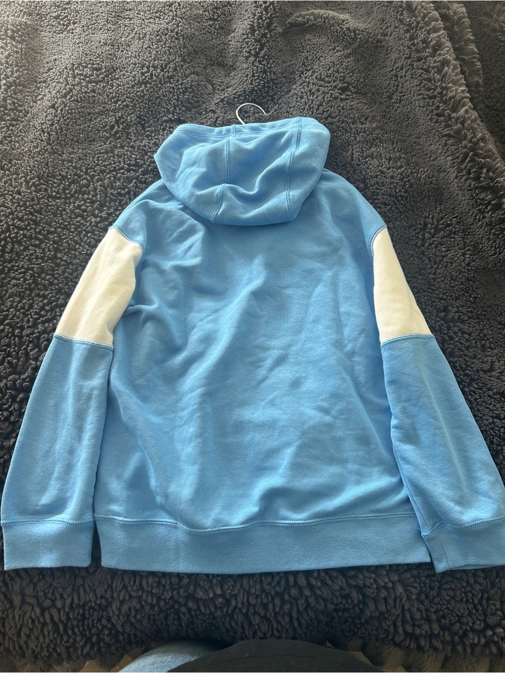 Nike kids Light Blue and White Hooded Sweatshirt - Picture 2 of 4